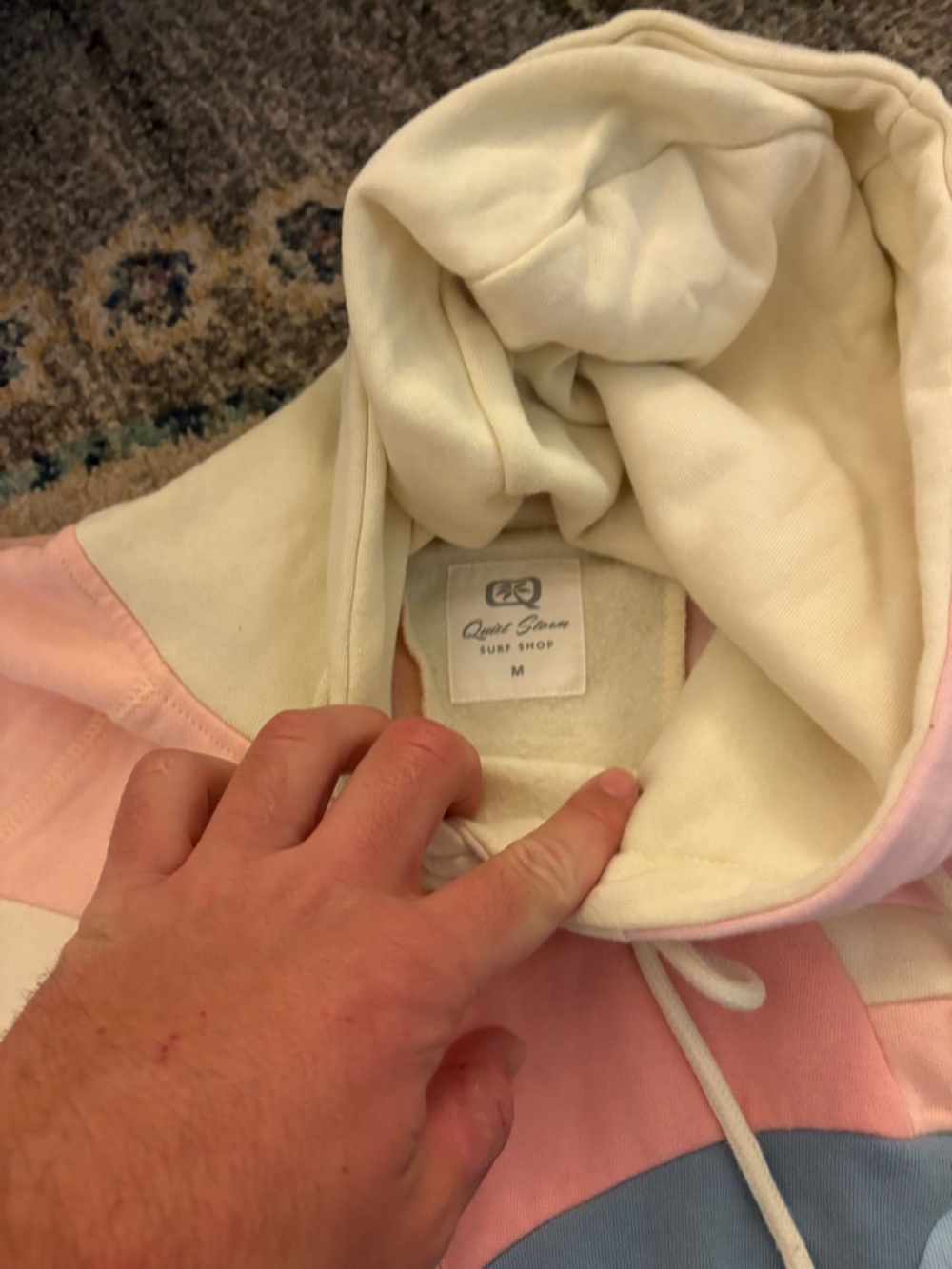 Pastel Sunrise Colorblock Hoodie - Women's Pullover Sweatshirt - Picture 3 of 4